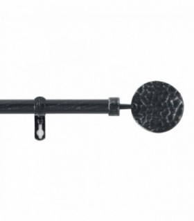 Barra Cortinas Extensible, 120 a 210 cm, Metal, 2 Terminales, (Negro)