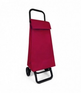 Carro de Compra, Plegable, Poliéster, Cierre Ajustable, 22x36x100 cm, 55L (Rojo)