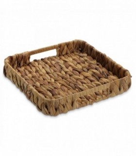 Cesta de Mimbre con 2 Asas, Jacinto de Agua, Marrón (S)