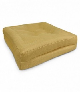 Cojín de Suelo, 100% Poliéster, Relleno Fibra, 45x45x8 cm, Interior y Exterior (Amarillo)
