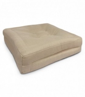 Cojín de Suelo, 100% Poliéster, Relleno Fibra, 45x45x8 cm, Interior y Exterior (Beige)