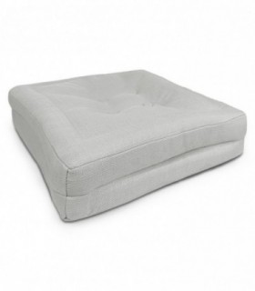 Cojín de Suelo, 100% Poliéster, Relleno Fibra, 45x45x8 cm, Interior y Exterior (Crudo)