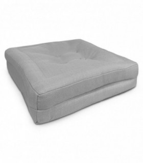 Cojín de Suelo, 100% Poliéster, Relleno Fibra, 45x45x8 cm, Interior y Exterior (Gris Claro)