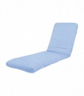 Cojin Tumbona Exterior, Funda Lavable, Relleno de Fibra (Azul, 120 x 50 cm)