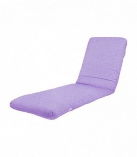 Cojin Tumbona Exterior, Funda Lavable, Relleno de Fibra (Lila, 120 x 50 cm)