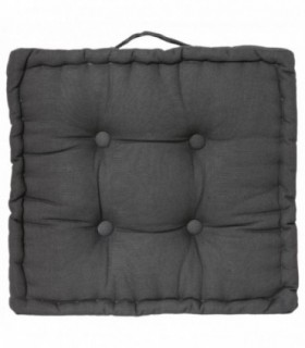 Cojines para Sillas, Algodón con Asa,  40 x 40 x 8 cm (Gris Oscuro)