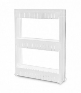 Estantería de Almacenaje, 3 Alturas, Plástico, 54x72x12 cm (Blanco)