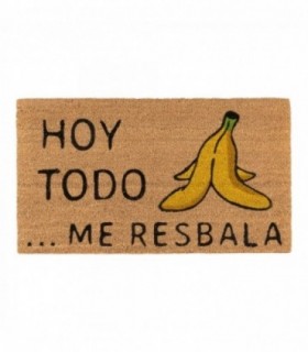 Felpudo Antideslizante, Fibra de Coco, Base de PVC, 40x70x1,5 cm, Hoy Todo Me Resbala