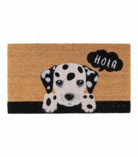 Felpudos Entrada, Hola Dalmata, Fibra de Coco y Base Antideslizante, 40x70x1,5 cm