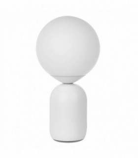 Lámpara de Mesa, Diseño Bola, Cerámica, 15x15x28,5 cm, 40W 220v-240v (Blanco)