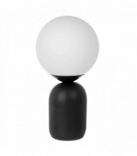 Lámpara de Mesa, Diseño Bola, Cerámica, 15x15x28,5 cm, 40W 220v-240v (Negro)