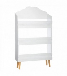 Librería Infantil de Madera, 3 Baldas, Blanco, 58 x 18 x 100 cm