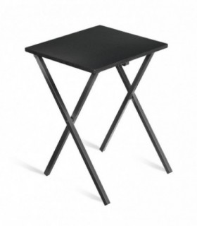 Mesa Auxiliar Plegable, 34 x 40 x 50cm, Madera y Metal (Negro)