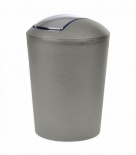 Papelera Baño, Tapa Basculante, 5,6L, Polipropileno, Ø20 x 29 cm (Gris)
