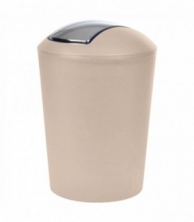 Papelera Baño, Tapa Basculante, 5,6L, Polipropileno, Ø20 x 29 cm (Taupe)