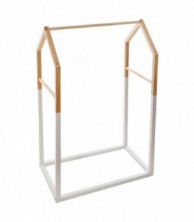 Perchero de Ropa Infantil, Madera Resistente (Casa - 60 x 37 x 100 cm)