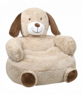 Puff Infantil Decorativo, Diseño de Animales, Tacto Terciopelo, 45x45 cm (Theo Perro - 803001)