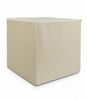 Puff Salon Cuadrado, Ergonómico, Funda Lavable, Relleno de Espuma, 40x40x40 cm (Beige)
