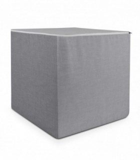 Puff Salon Cuadrado, Ergonómico, Funda Lavable, Relleno de Espuma, 40x40x40 cm (Gris)