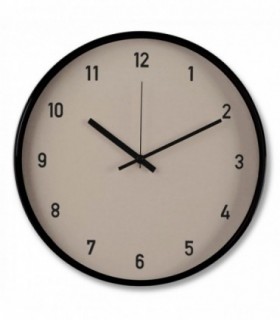 Reloj de Pared, Redondo, 30x4x30 cm, Cristal y Plástico, Silencioso (Beige)