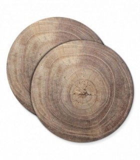 Pack de 2 Salvamanteles Individual, Corcho Natural, Redondo y Rectangular (Madera 38 cm)