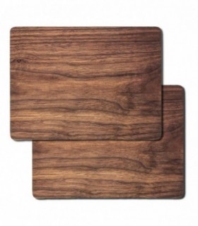 Pack de 2 Salvamanteles Individual, Corcho Natural, Redondo y Rectangular (Madera 40x30 cm)