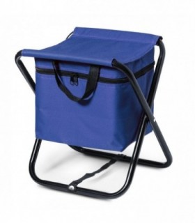 Silla de Playa Plegable con Asas de Transporte, Aluminio, Nevera Integrada, 26x32x34 cm (Azul)