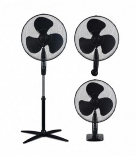 Ventilador 3 en 1, Multifunción, Silencioso, 3 Velocidades, 45W, Ø43x125 cm (Negro)