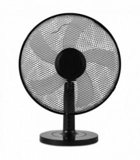 Ventilador de Mesa Silencioso, 35W, 3 Velocidades, Aspas de Metal, Ø31 x 48 cm (Negro)