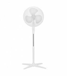 Ventilador de Pie, Silencioso, 45W, 3 Velocidades, Altura Ajustable, 62x130 cm (Blanco)