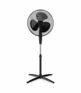 Ventilador de Pie, Silencioso, 45W, 3 Velocidades, Altura Ajustable, 62x130 cm (Negro)