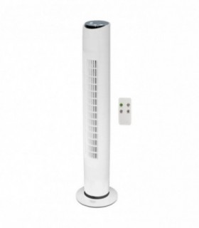 Ventilador de Pie, Mando a Distancia, Silencioso, 3 Velocidades, 45W, Temporizador, 20x79 cm (Blanco)