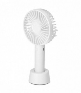 Ventilador Portatil, Recargable, 3 Velocidades, Carga Usb, 1500 mAH, 10x20 cm (Blanco)