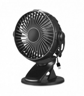 Ventilador Usb con Pinza, Silencioso y Pontente, 3W, 2 Velocidades, 13,5 x 17,5 cm (Negro)