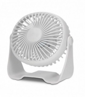 Ventilador Usb de Sobremesa, Silencioso, 2 Velocidades, 3W, 16,5 x 21 cm (Blanco)