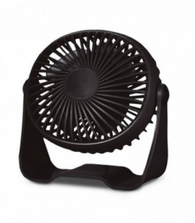 Ventilador Usb de Sobremesa, Silencioso, 2 Velocidades, 3W, 16,5 x 21 cm (Negro)