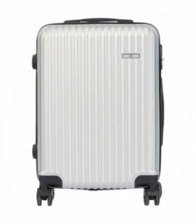 Maletas de Viaje Cabina, Plástico ABS Rígida, Ruedas 360º, Cierre con Código, 57x38x23 cm (Gris Claro)