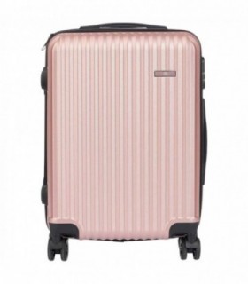Maletas de Viaje Cabina, Plástico ABS Rígida, Ruedas 360º, Cierre con Código, 57x38x23 cm (Rosa)
