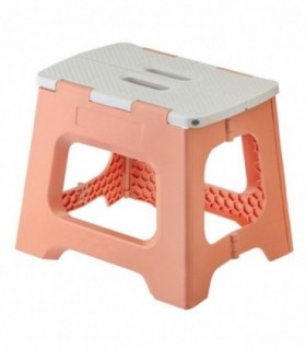 Taburete de Plegable, 150Kg max., Antideslizante, Interior y Exterior (Naranja, 27 cm)