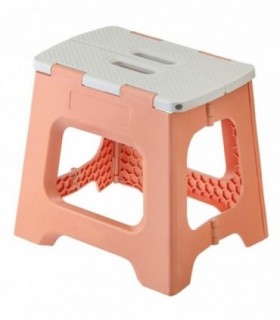 Taburete de Plegable, 150Kg max., Antideslizante, Interior y Exterior (Naranja, 32 cm)