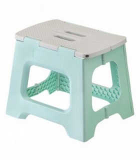 Taburete de Plegable, 150Kg max., Antideslizante, Interior y Exterior (Turquesa, 27 cm)