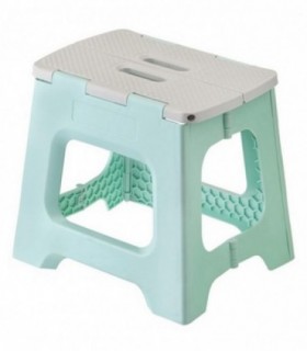 Taburete de Plegable, 150Kg max., Antideslizante, Interior y Exterior (Turquesa, 32 cm)