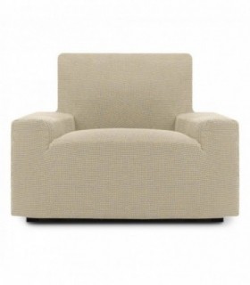 Funda de Sofa Niagara, Poliéster, Algodón y Elastano, Transpirable (Beige, 1 Plaza)