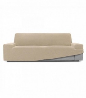 Funda de Sofa Niagara, Poliéster, Algodón y Elastano, Transpirable (Beige, 2 Plazas)