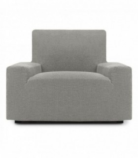 Funda de Sofa Niagara, Poliéster, Algodón y Elastano, Transpirable (Gris Claro, 1 Plaza)