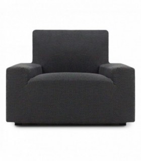 Funda de Sofa Niagara, Poliéster, Algodón y Elastano, Transpirable (Gris Oscuro, 1 Plaza)