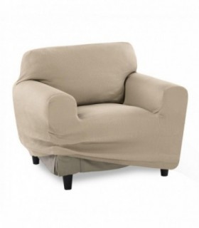 Funda de Sofa Pocket, Poliéster, Algodón y Elastano (Beige, 1 Plaza)
