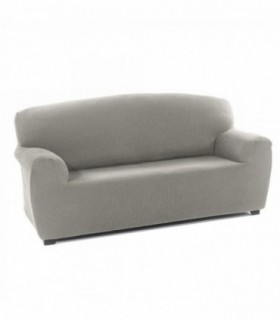 Funda de Sofa Pocket, Poliéster, Algodón y Elastano (Gris Claro, 4 Plazas)