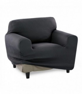 Funda de Sofa Pocket, Poliéster, Algodón y Elastano (Gris Oscuro, 1 Plaza)