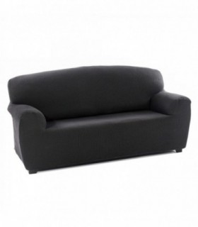 Funda de Sofa Pocket, Poliéster, Algodón y Elastano (Gris Oscuro, 2 Plazas)